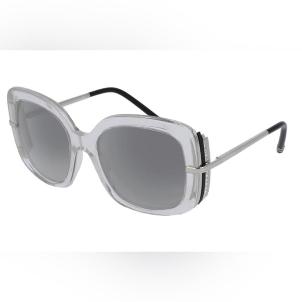 Boucheron Paris Square Butterfly Full Rim Sunglasses‎ Clear Silver Made in Italy